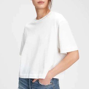 Boxy White Boyfriend T-Shirt by Treasure & Bond
